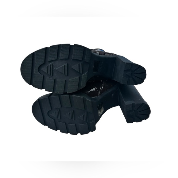 ALDO Women’s Ankle Boots Lug Sole Heeled Platform Glossy Dark Brown - Size 8.5 - Picture 7 of 7